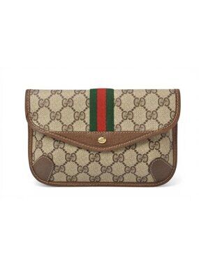 Gucci Pouch Vintage GG Plus Sherry Line Beige Brown